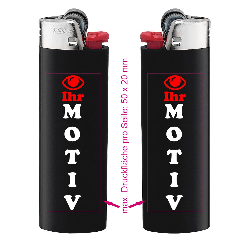 Zweiseitig bedruckte BiC J26 Feuerzeuge || ab 0,83 €/Stk. (netto)