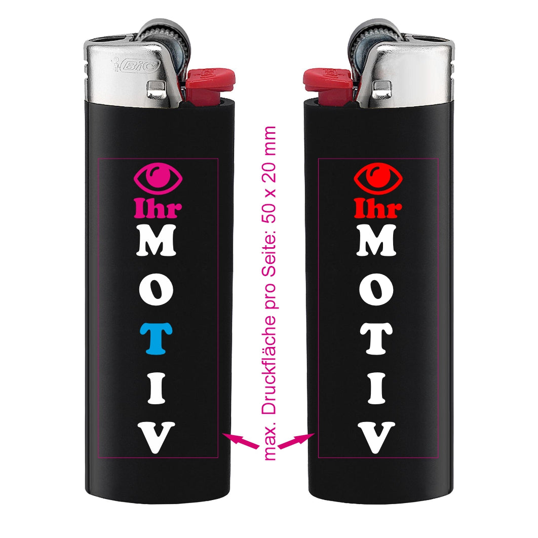 Zweiseitig bedruckte BiC J26 Feuerzeuge || ab 0,83 €/Stk. (netto)