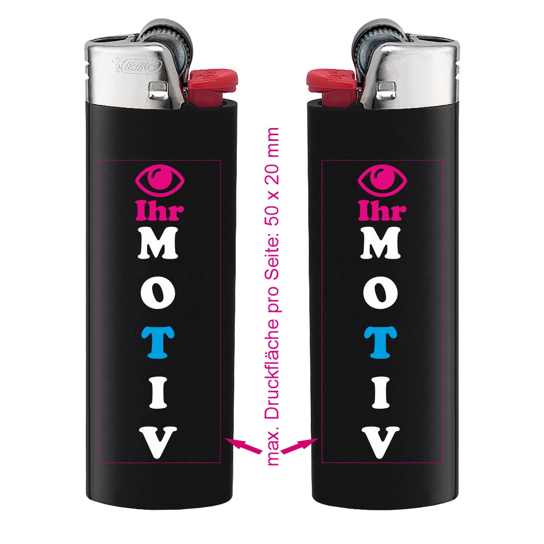 Zweiseitig bedruckte BiC J26 Feuerzeuge || ab 0,83 €/Stk. (netto)
