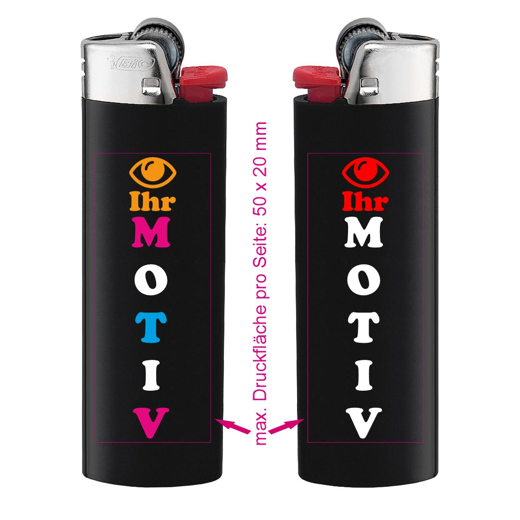 Zweiseitig bedruckte BiC J26 Feuerzeuge || ab 0,83 €/Stk. (netto)