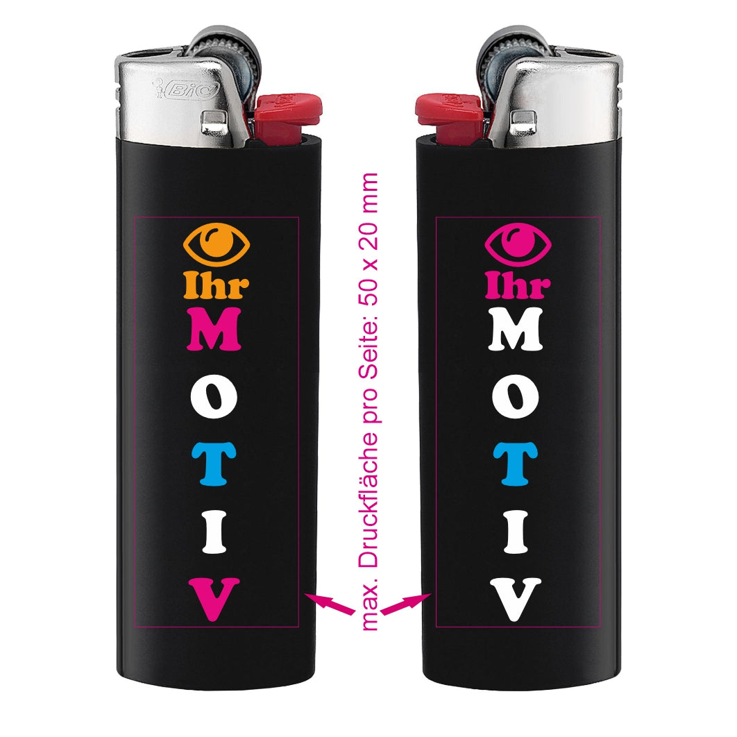 Zweiseitig bedruckte BiC J26 Feuerzeuge || ab 0,83 €/Stk. (netto)