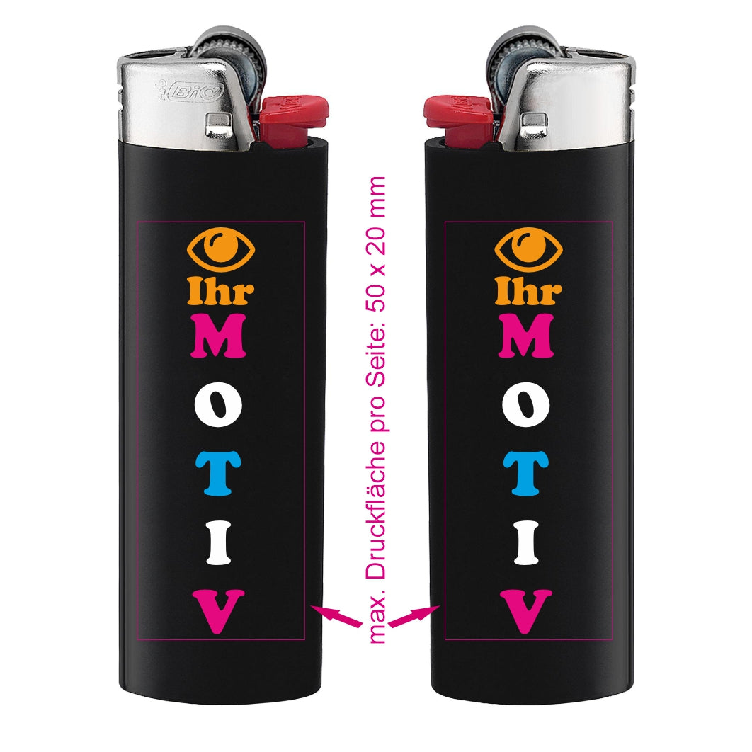 Zweiseitig bedruckte BiC J26 Feuerzeuge || ab 0,83 €/Stk. (netto)